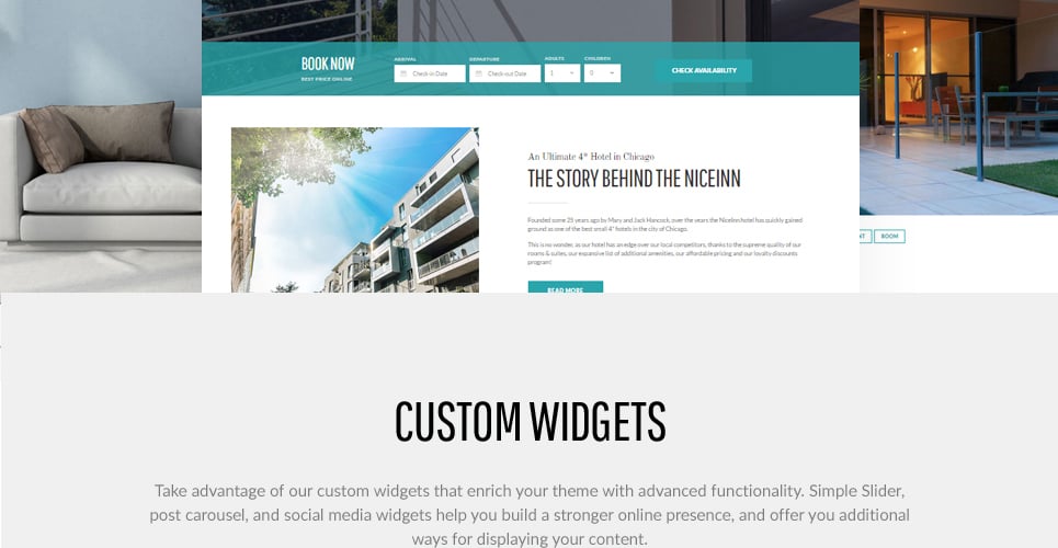 small hotel responsive wordpress theme