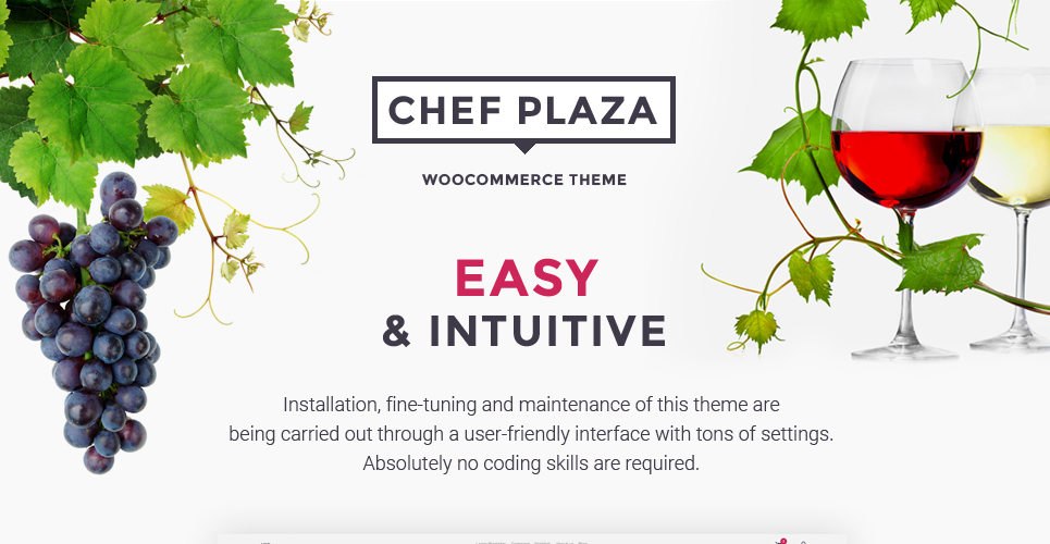 chef plaza food and wine store тема woocommerce
