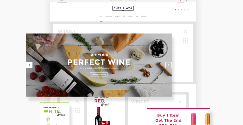 chef plaza food and wine store тема woocommerce