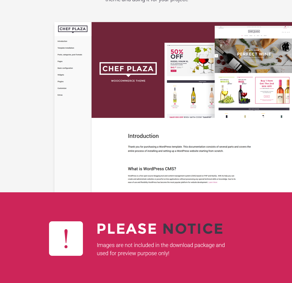 chef plaza food and wine store тема woocommerce