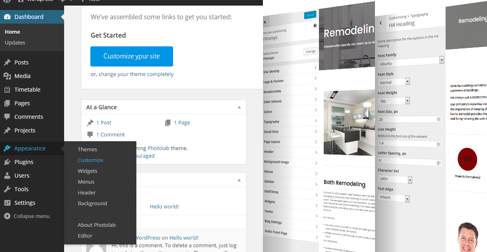 дом, ванна и кухня ремонт компании wordpress тема