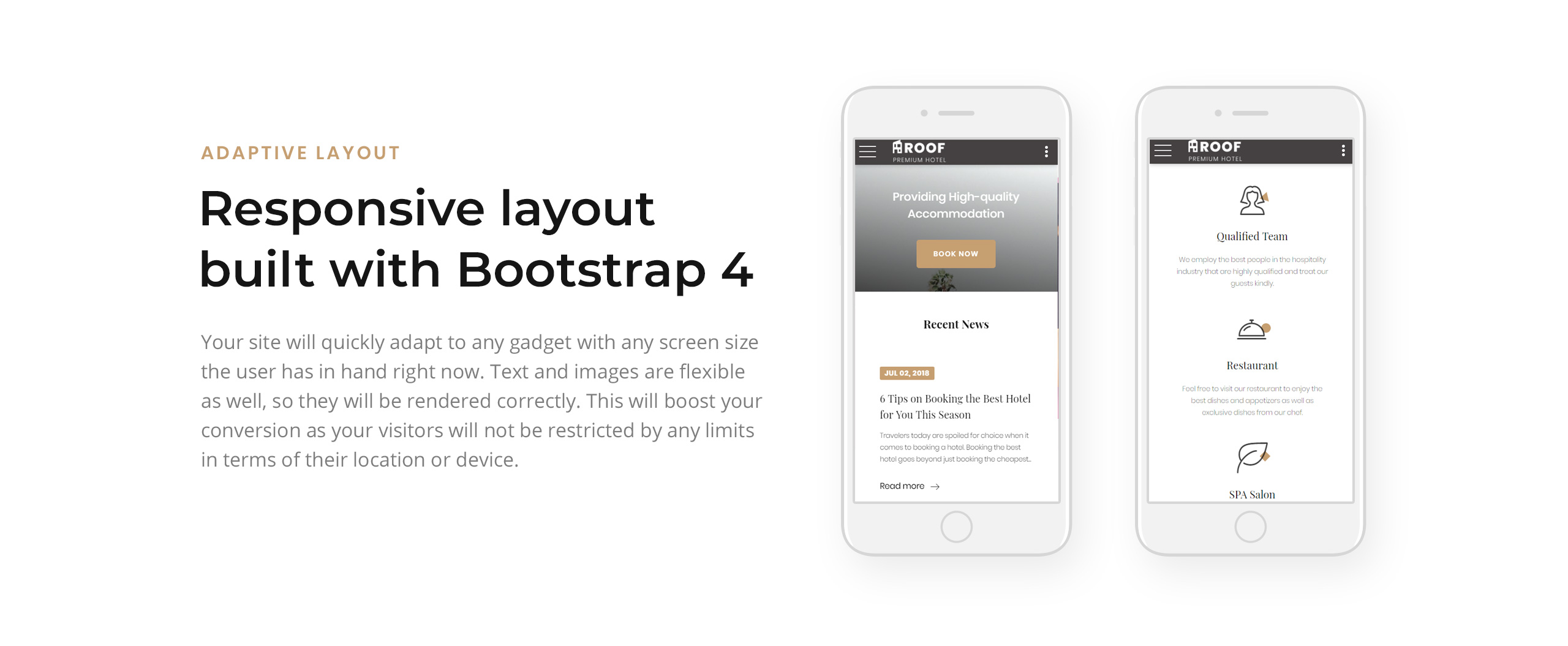 отель многостраничный чистый шаблон сайта bootstrap html5