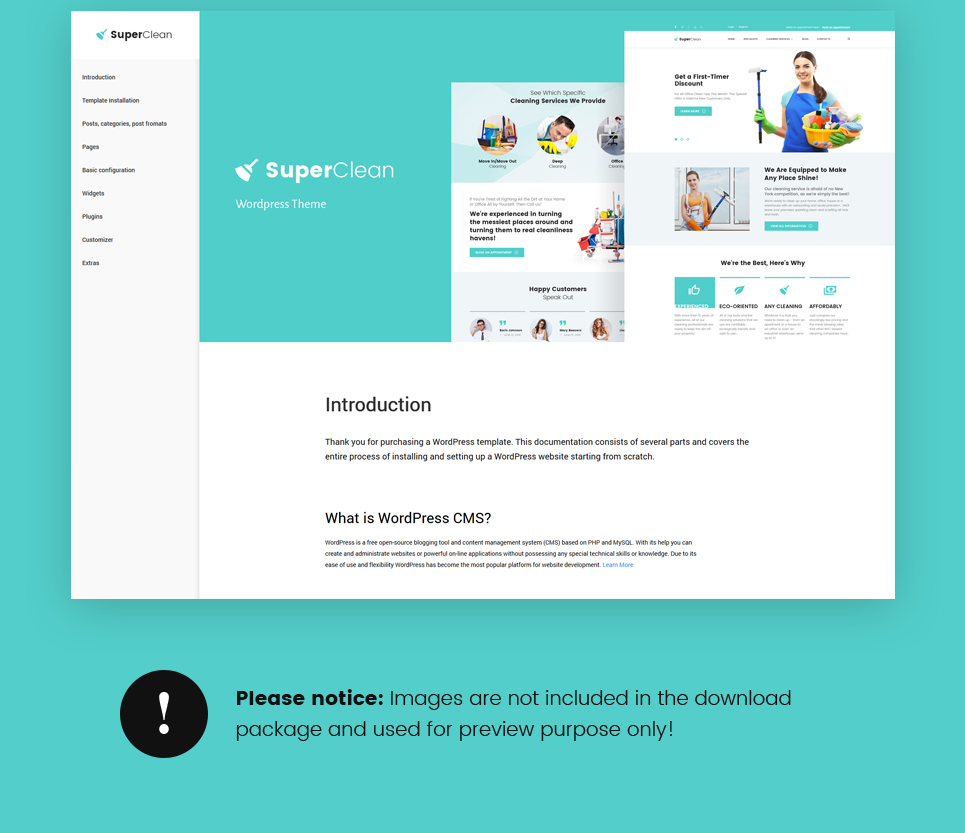 уборка и техническое обслуживание wordpress тема