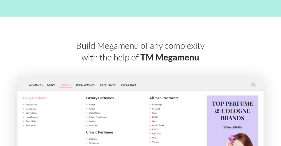 парфюмерия и одеколон магазин prestashop тема