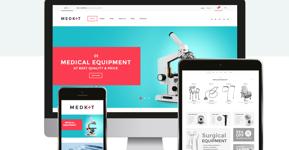 медицинское оборудование woocommerce тема