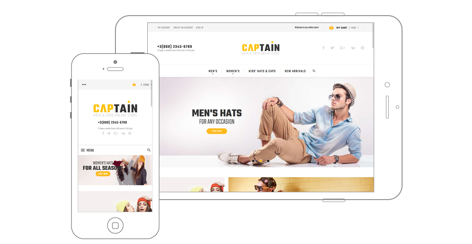 шапки и кепки интернет-магазин magento theme