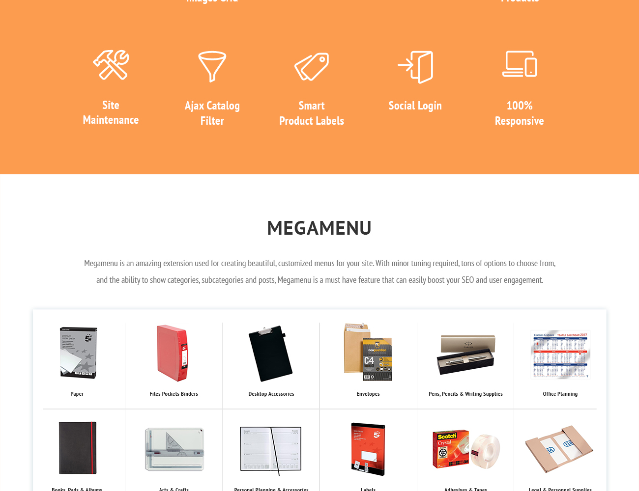 офисные принадлежности magento тема