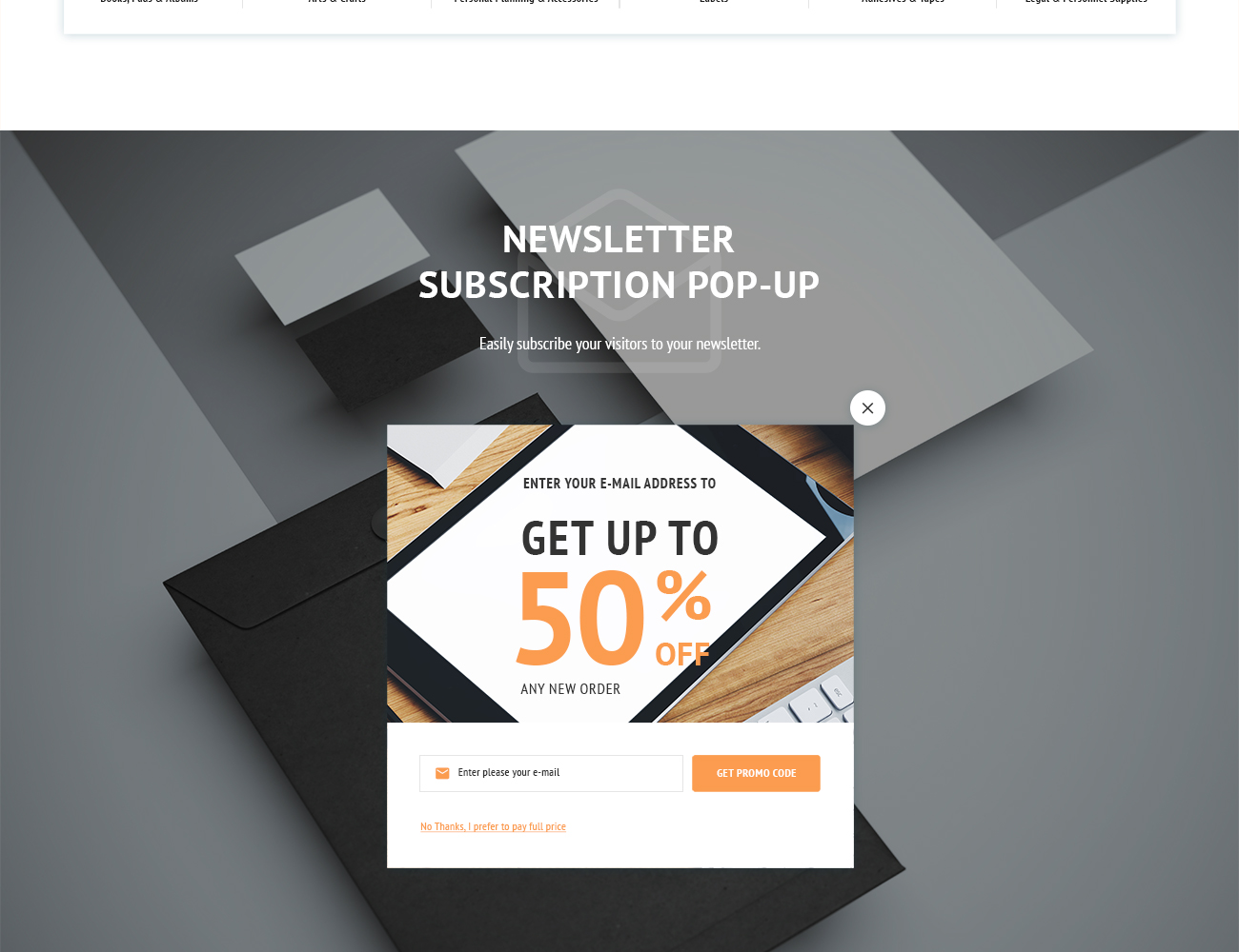 офисные принадлежности magento тема