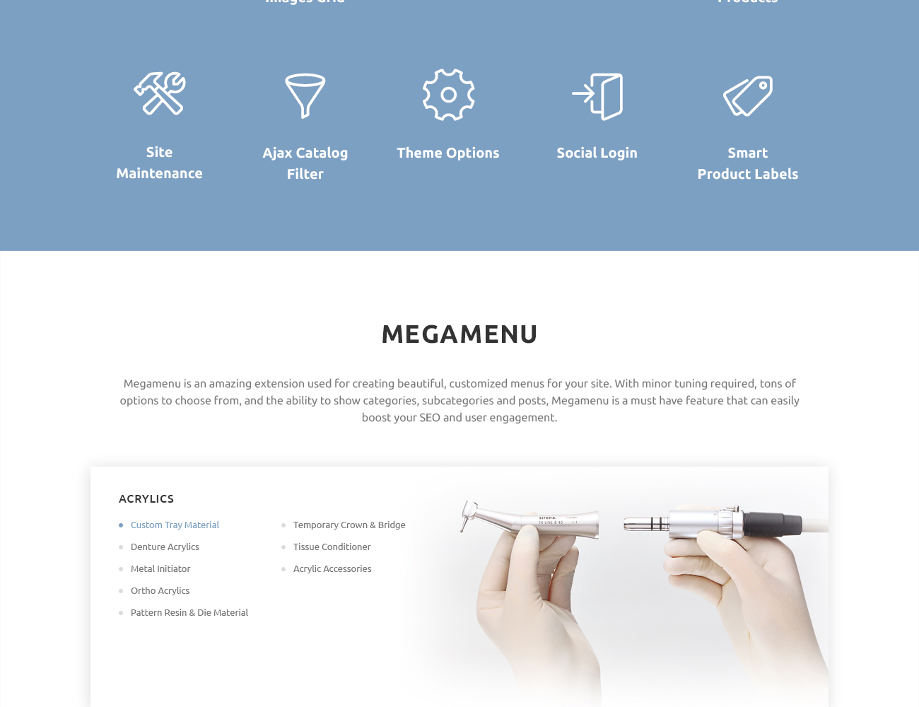 стоматологические инструменты magento тема