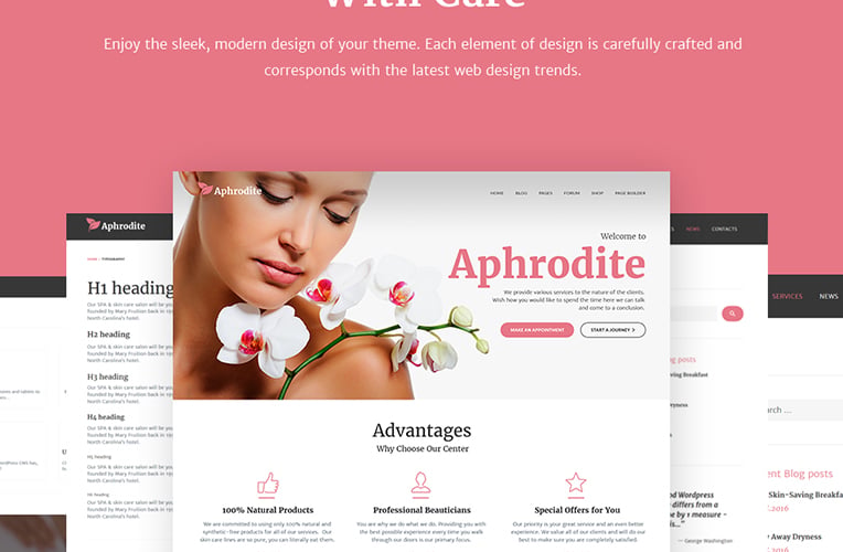beauty &amp; spa salon отзывчивая тема wordpress