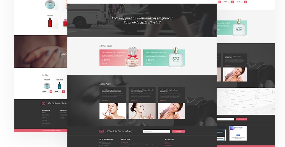 парфюмерный магазин prestashop тема