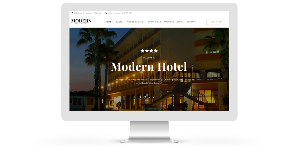 отзывчивый многостраничный шаблон сайта hotel woods