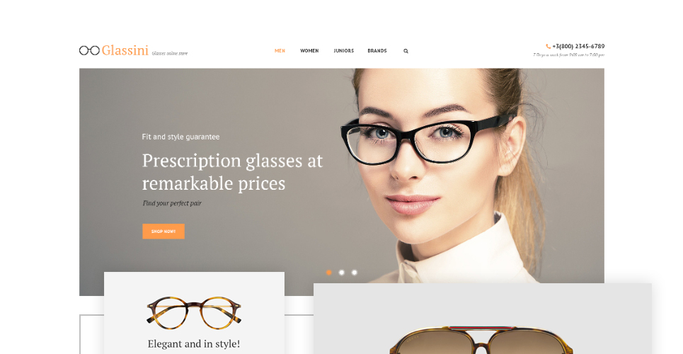 отзывчивая тема магазина очков prestashop