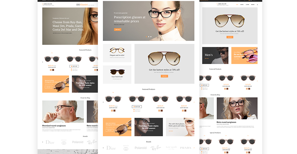 отзывчивая тема магазина очков prestashop