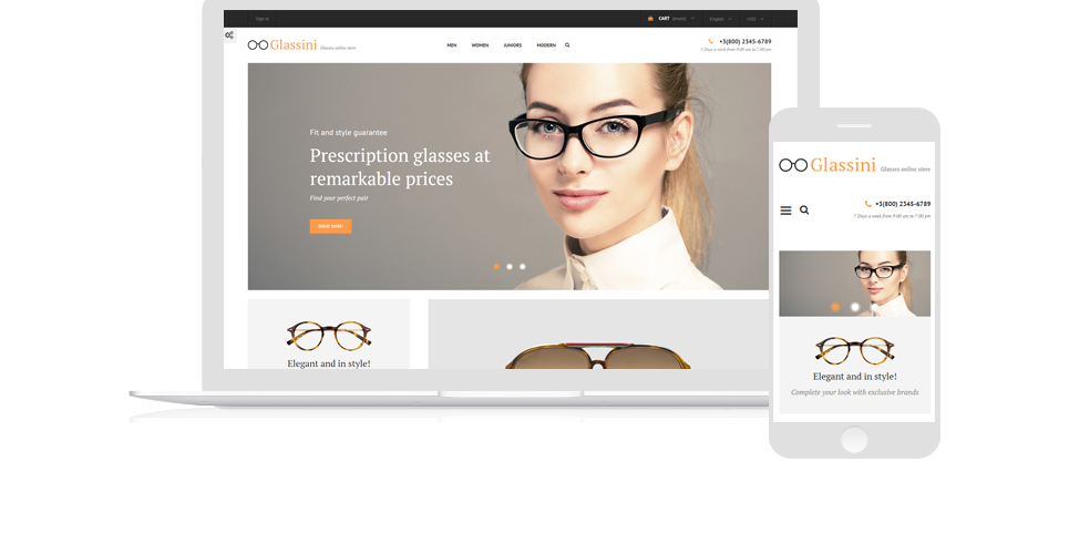 отзывчивая тема магазина очков prestashop