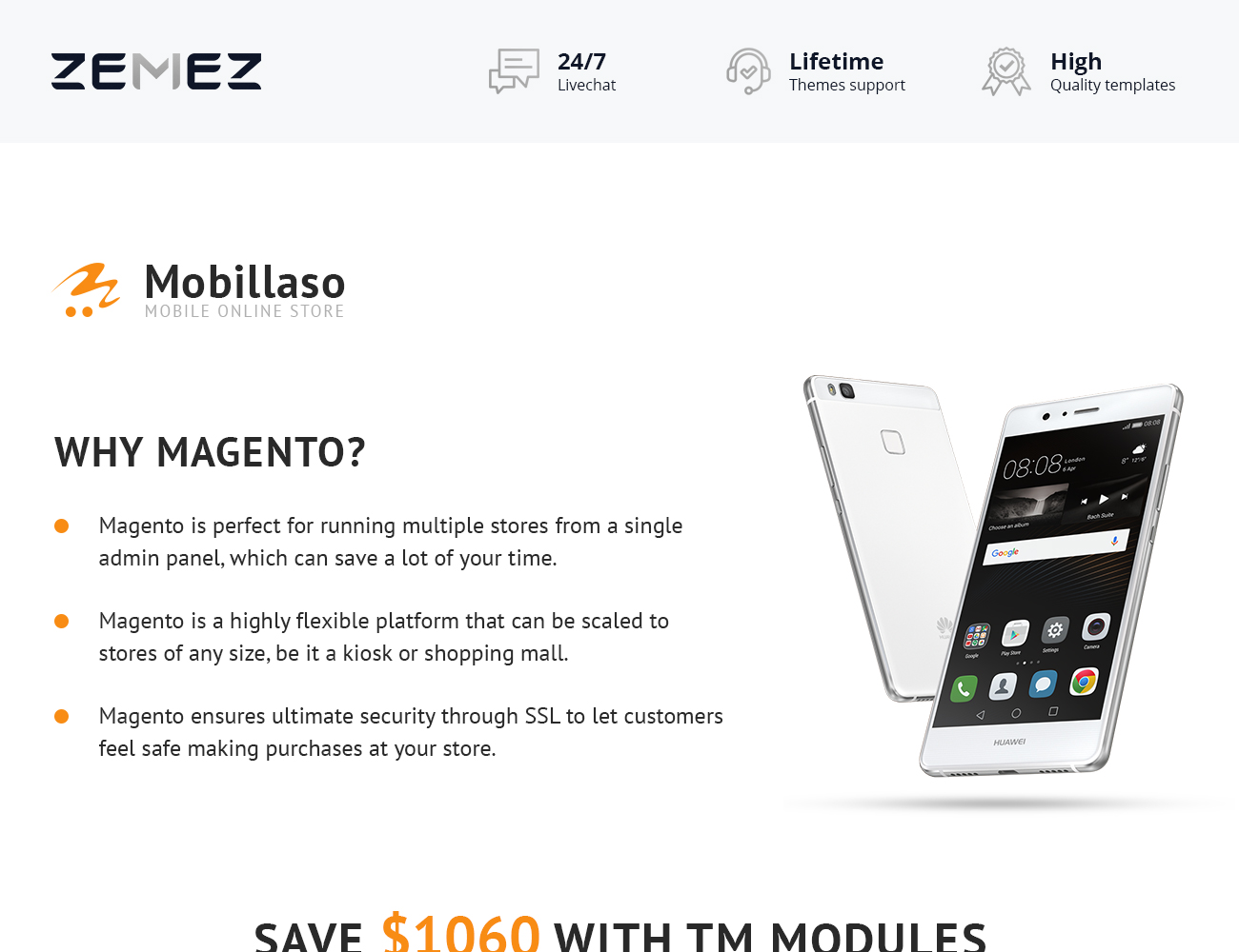 мобильный магазин отзывчивая тема magento
