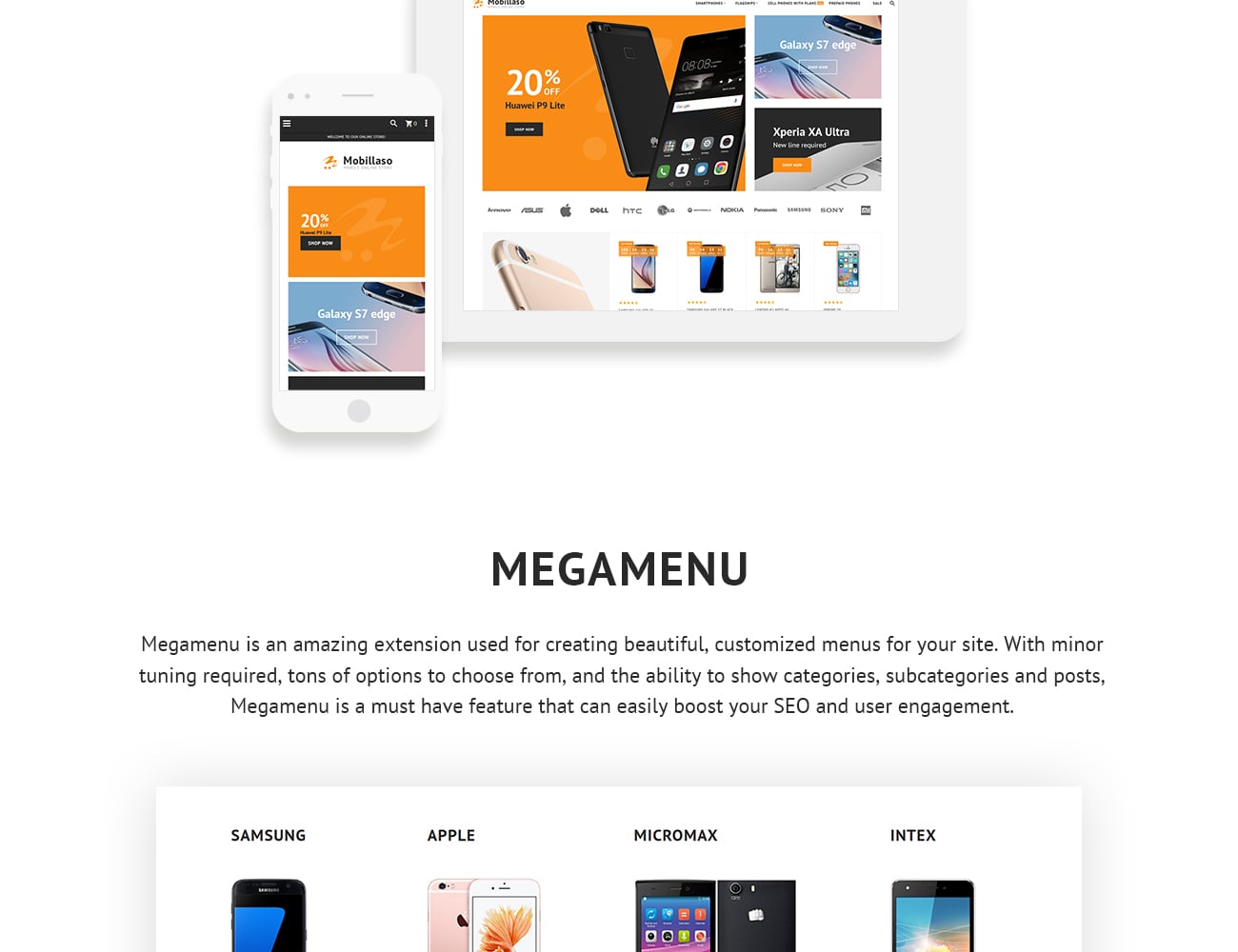 мобильный магазин отзывчивая тема magento