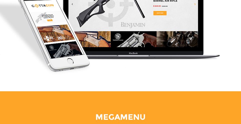 оружейный магазин magento тема