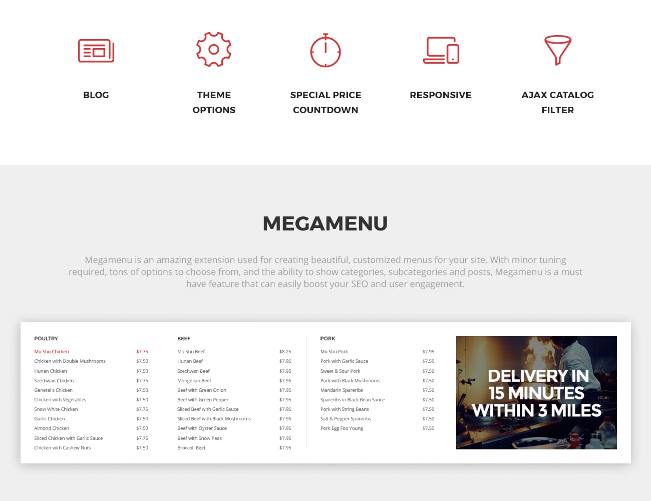 китайский ресторан magento тема