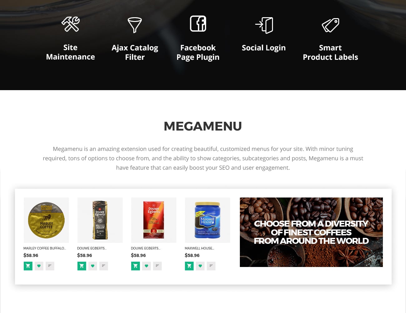 кофейня magento тема