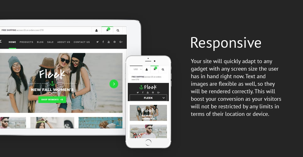 мода отзывчивая тема shopify