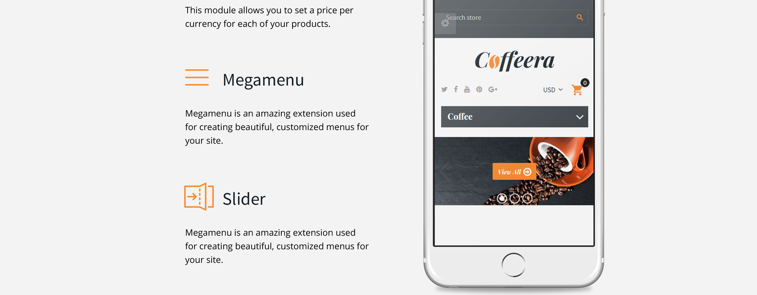 coffee shop отзывчивая тема shopify