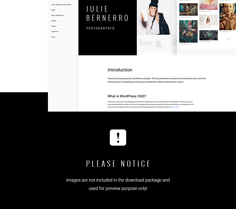 photographer portfolio адаптивная тема wordpress