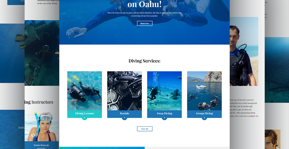 scuba diving club отзывчивая тема wordpress