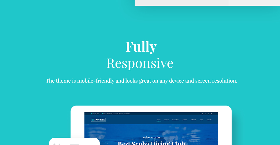 scuba diving club отзывчивая тема wordpress