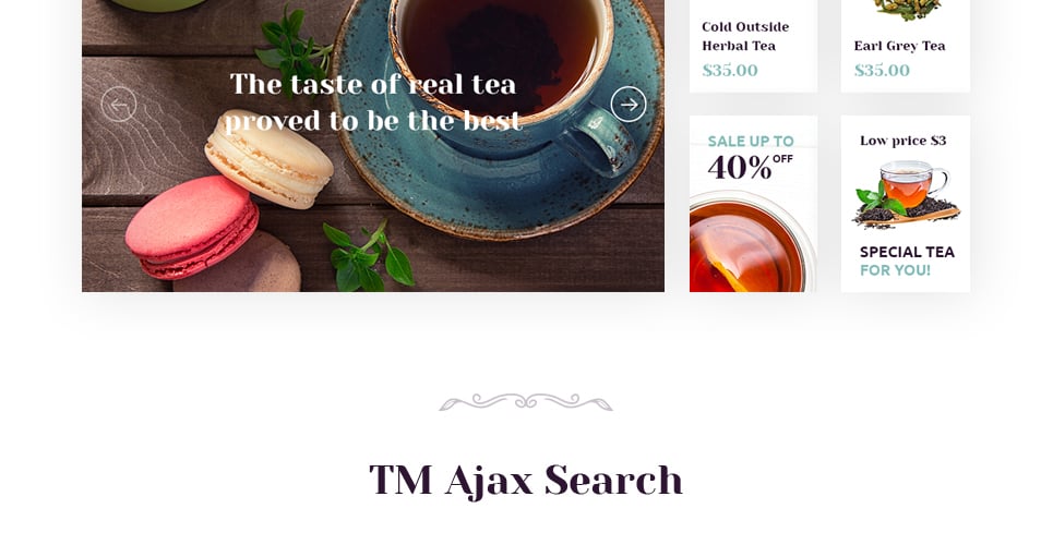травяной и пряный чай отзывчивая тема prestashop