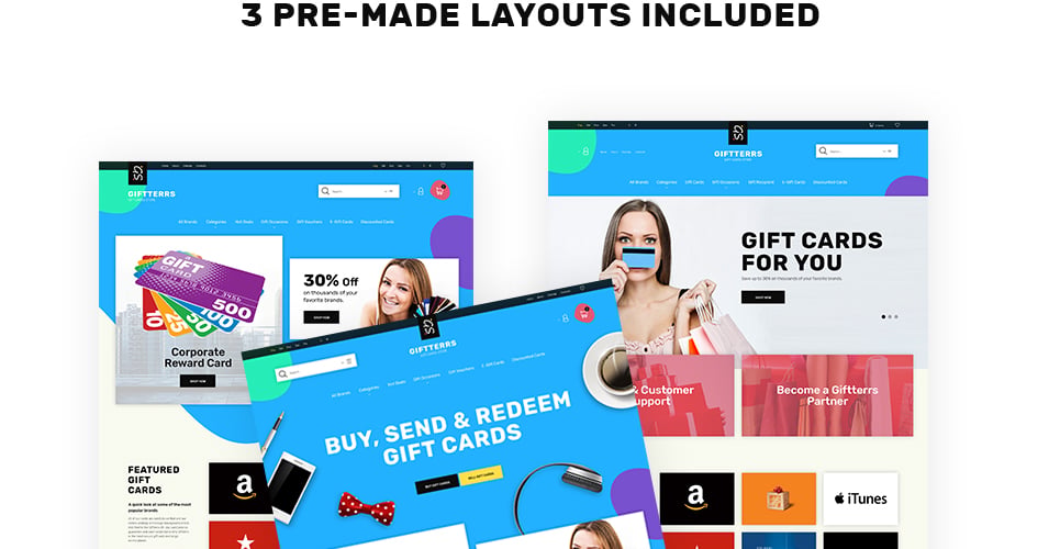 подарочные карты для любых целей тема prestashop