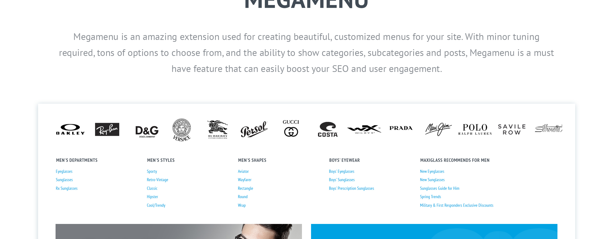 тема оптометрического магазина magento