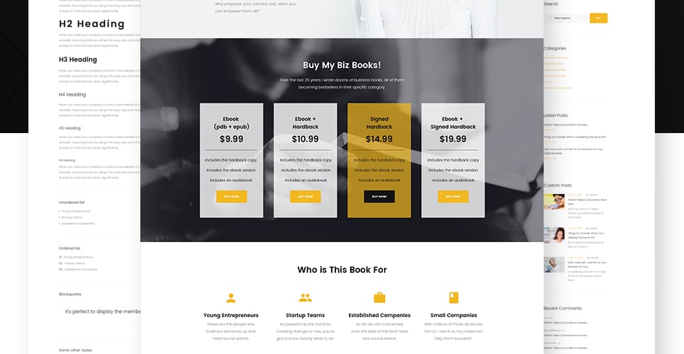 книга посадка wordpress тема