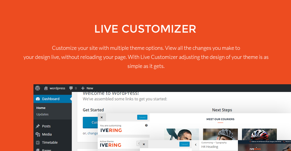 bike courier &amp; package delivery wordpress тема