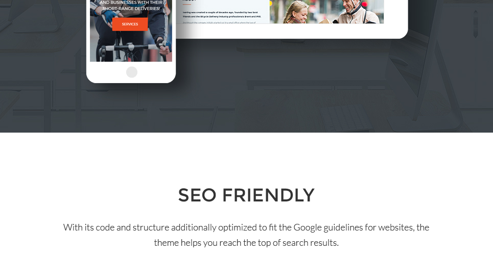 bike courier &amp; package delivery wordpress тема