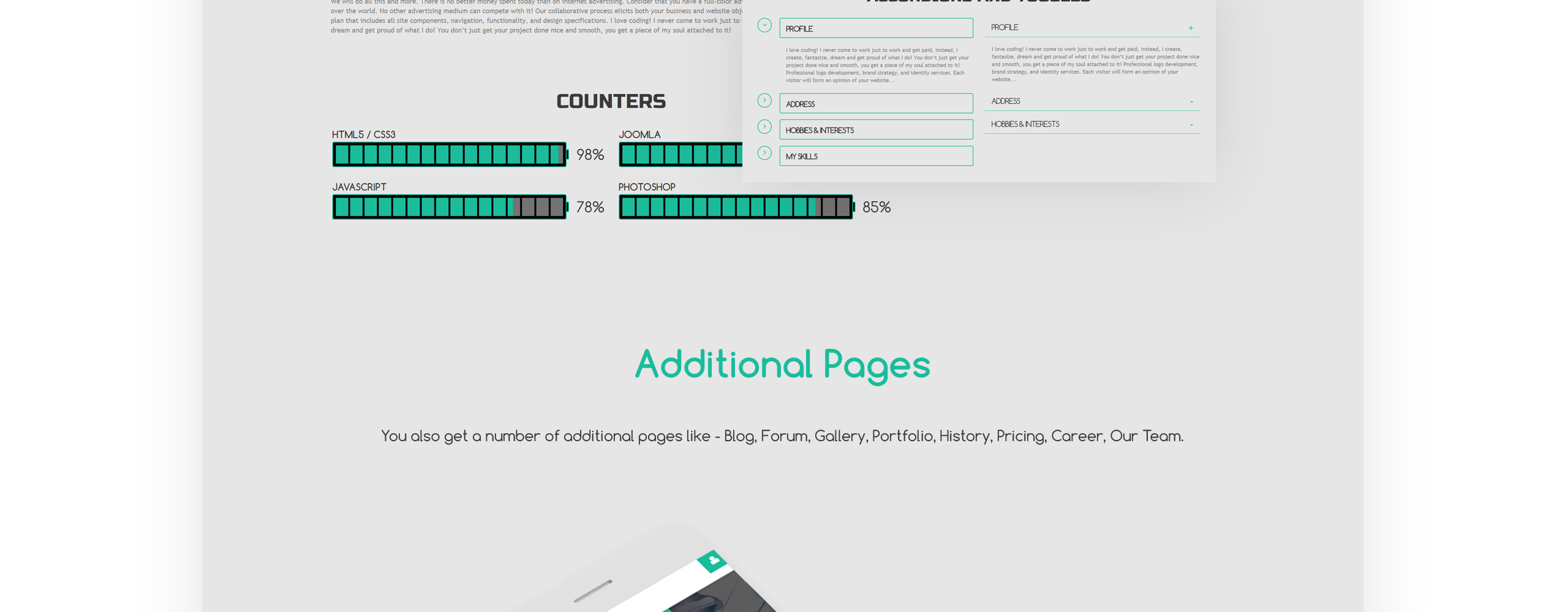 дизайнерское портфолио отзывчивый шаблон joomla
