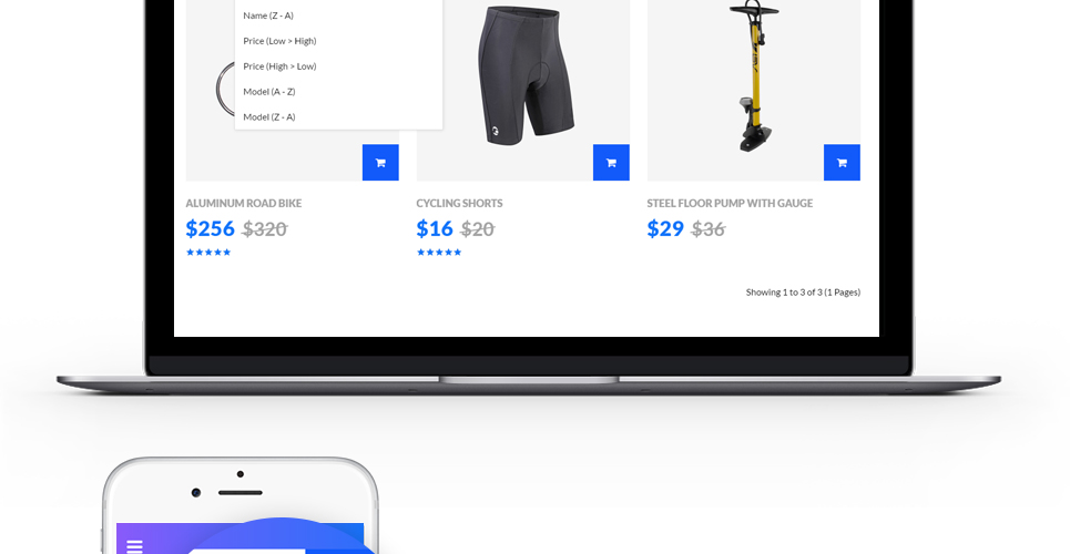 отзывчивый шаблон opencart для веломагазина