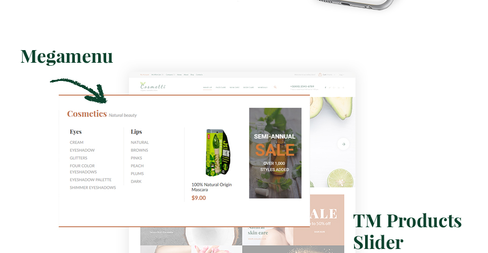 магазин косметики prestashop тема