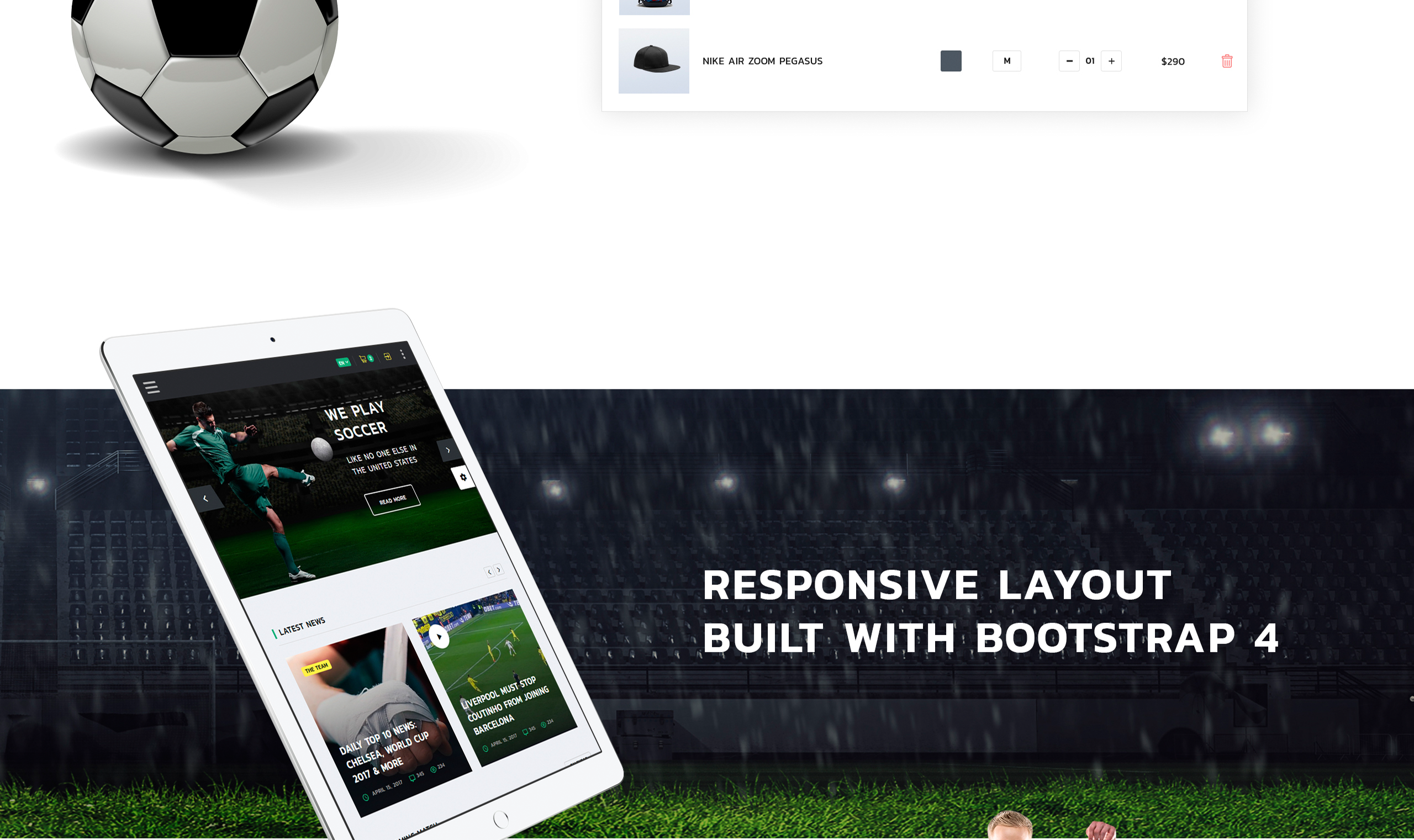 спортивный универсальный шаблон сайта bootstrap 4