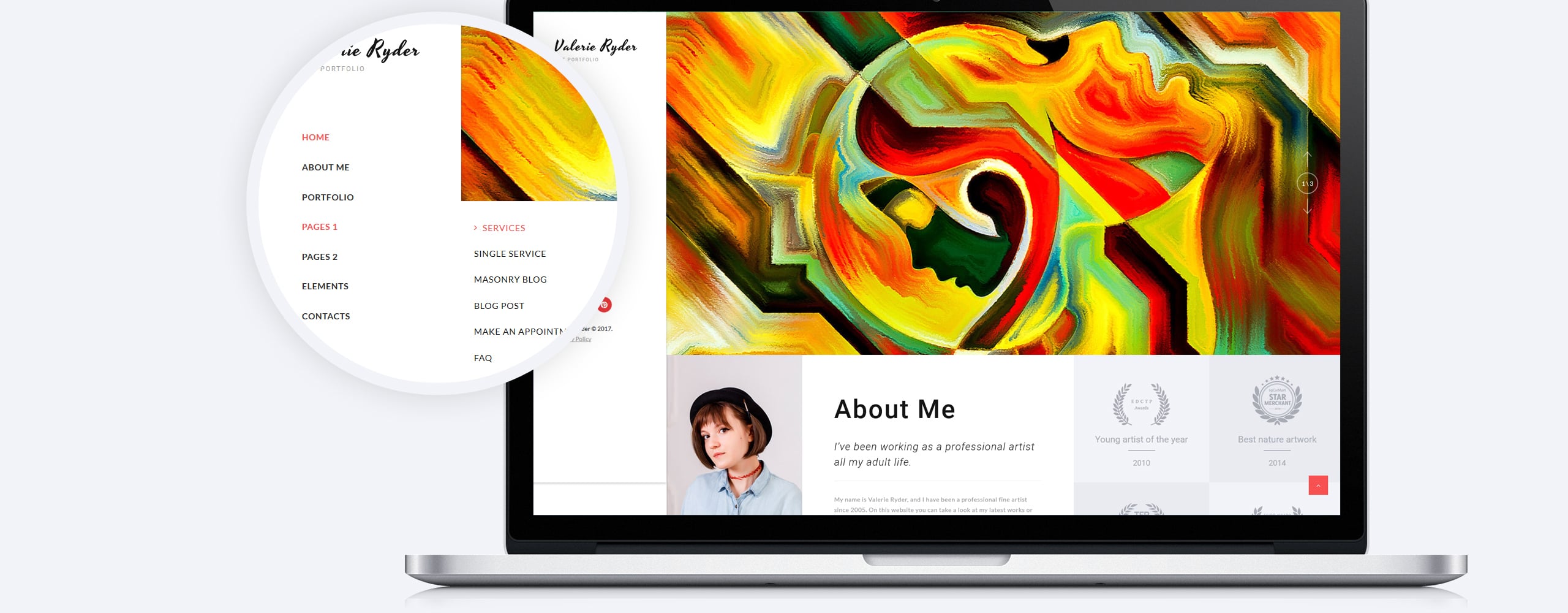 шаблон веб-сайта artist portfolio responsive html5