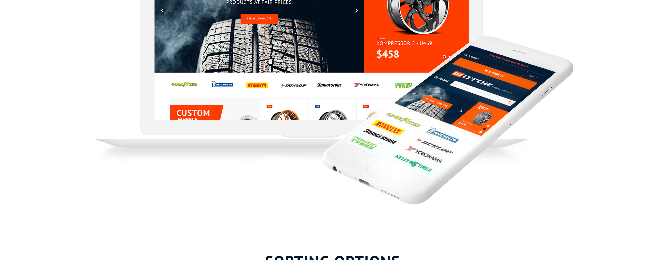 wheels &amp; tires отзывчивая тема shopify