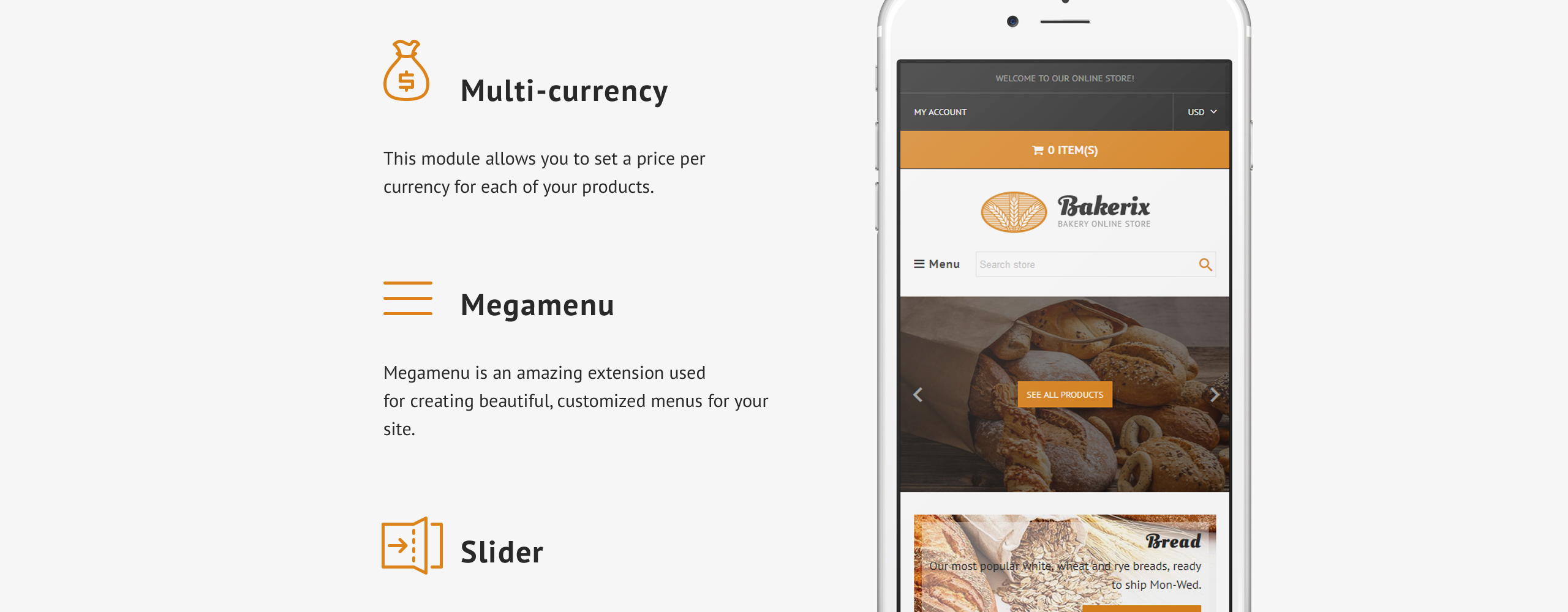 отзывчивая тема shopify для пекарни