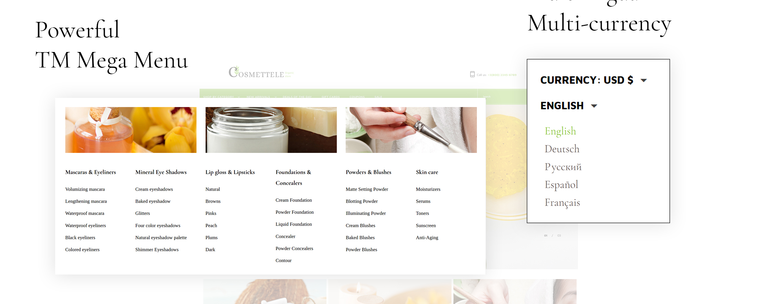 тема cosmettele prestashop