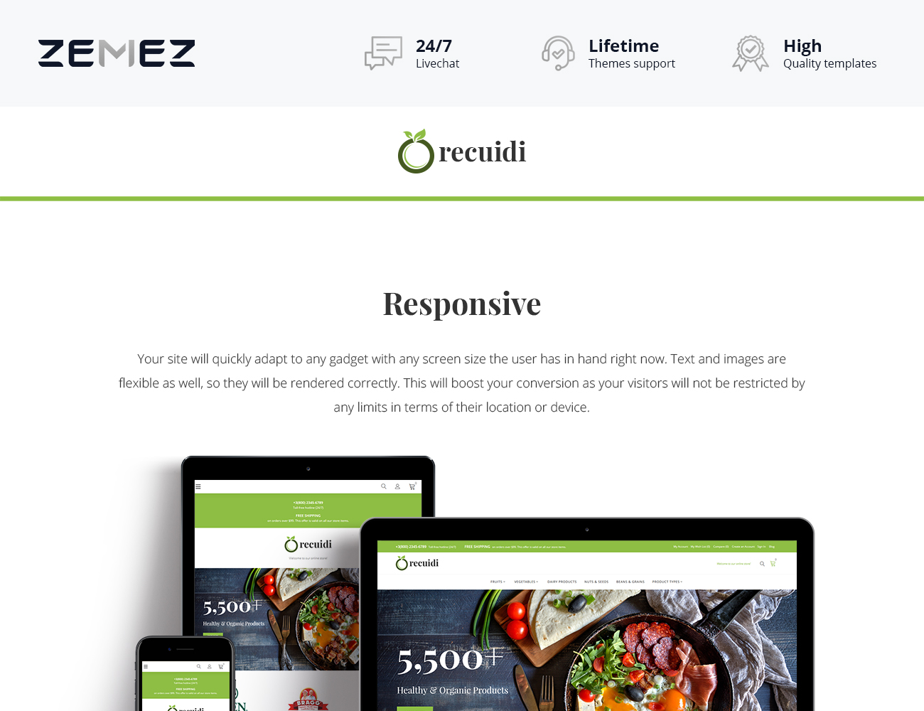 магазин здоровой пищи magento theme