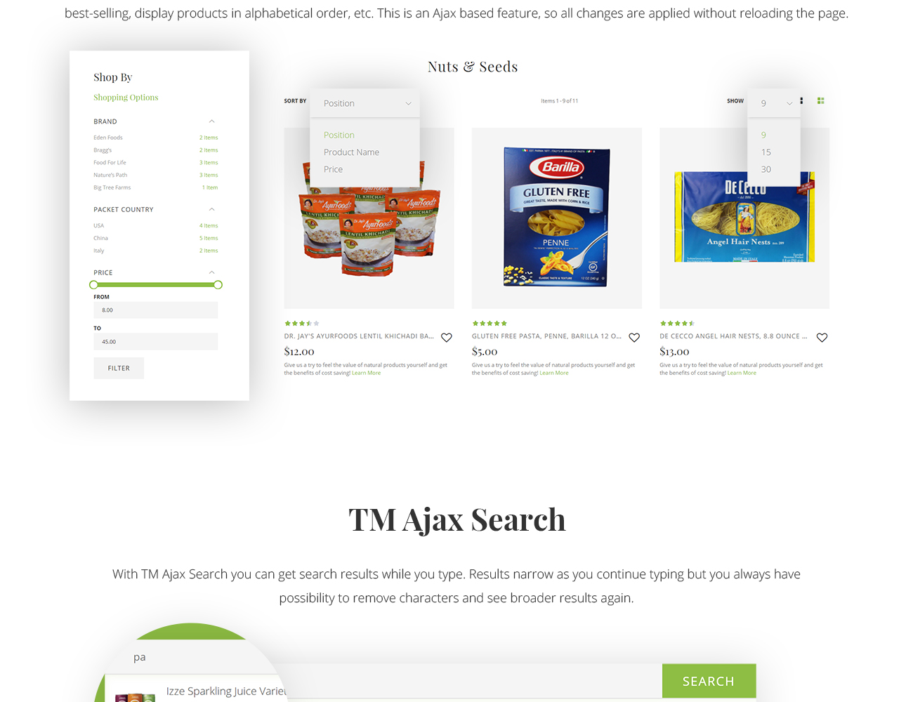 магазин здоровой пищи magento theme