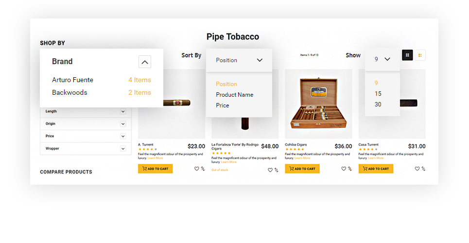 магазин табака и сигар отзывчивый magento 2 theme magento theme