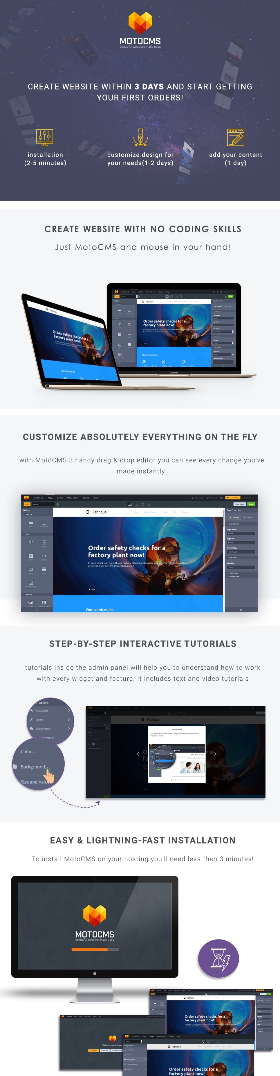 шаблон industrial web moto cms 3