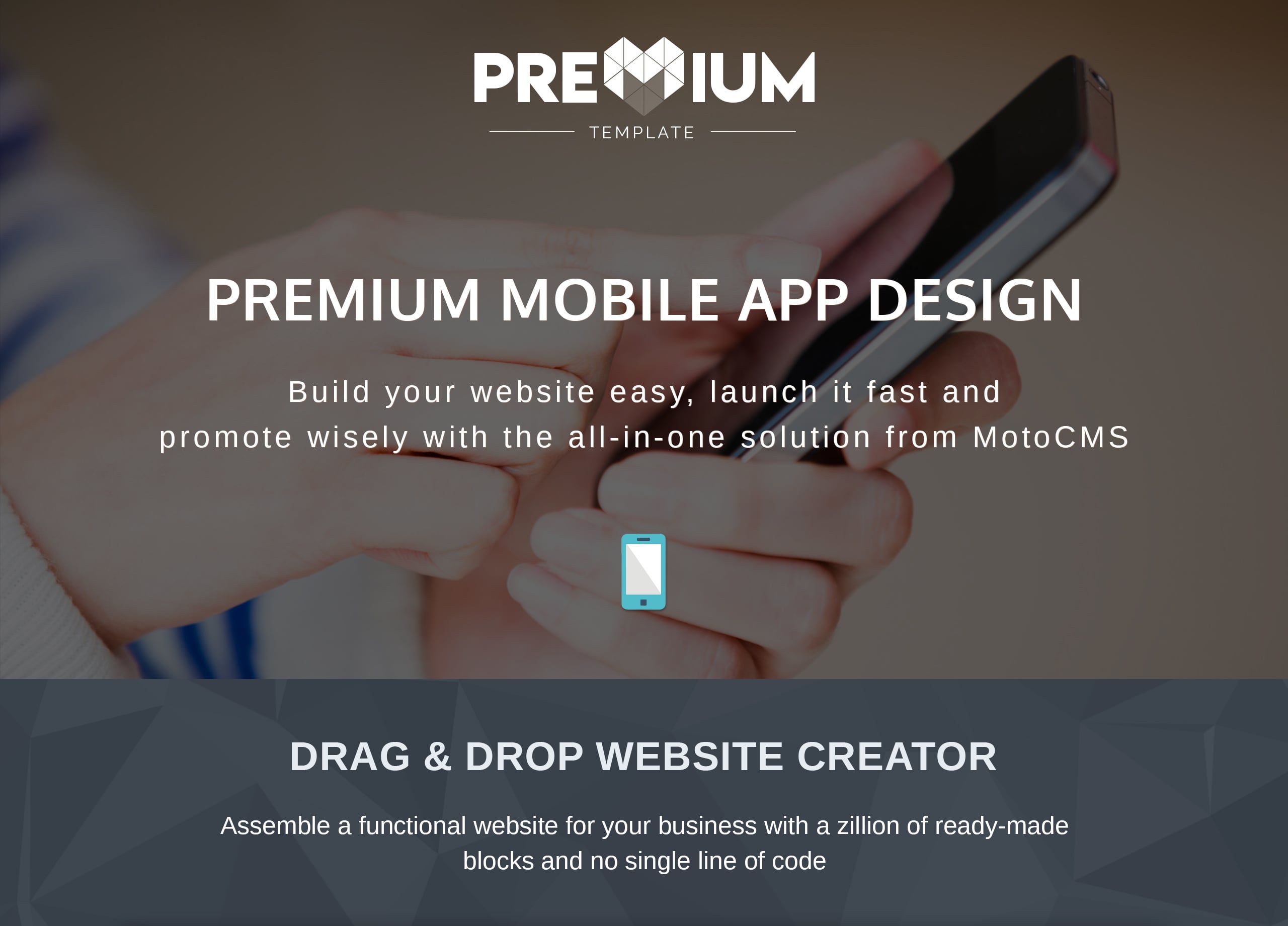 мобильное приложение премиум moto cms 3 шаблон