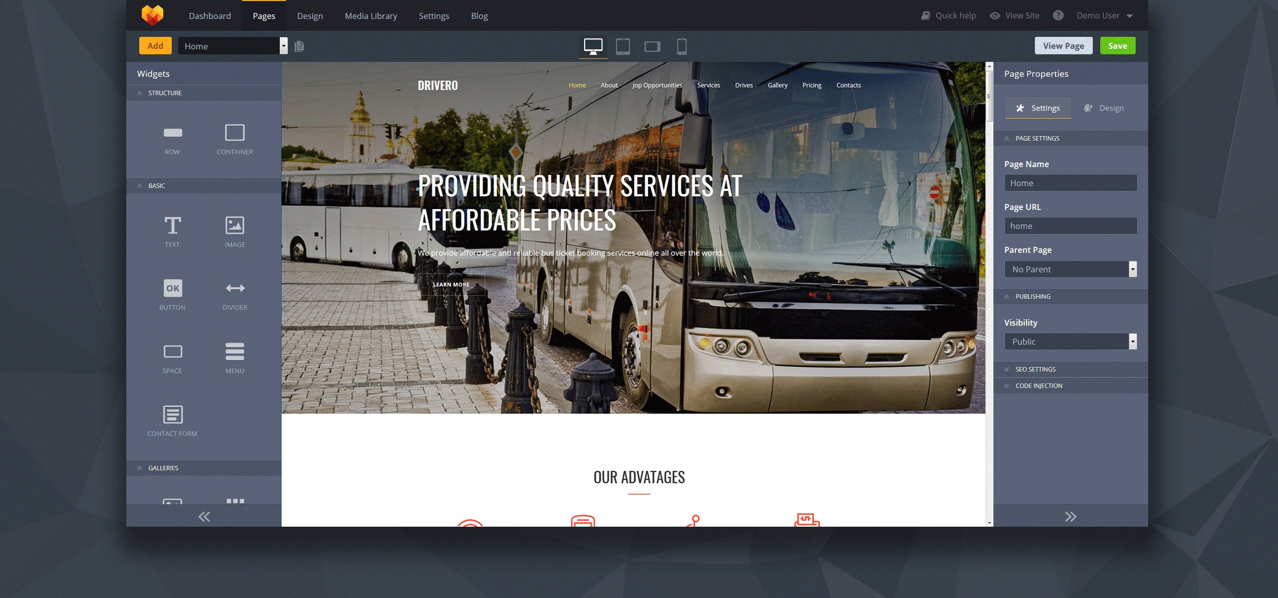 bus company premium moto cms 3 шаблон