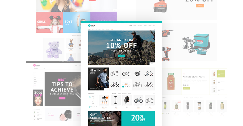 велосипедный магазин prestashop тема